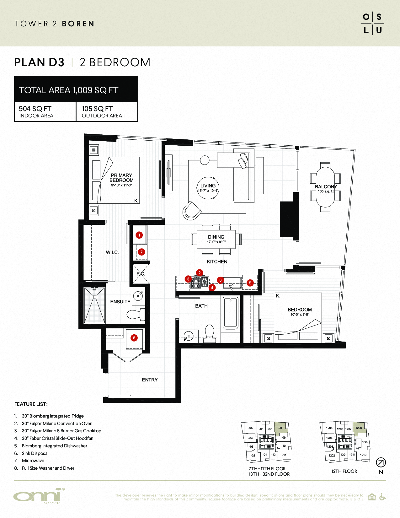 Floor plan for 2 beds, 2 baths, 904 sqft